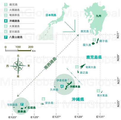 日本全国のヒルギモドキ分布図
