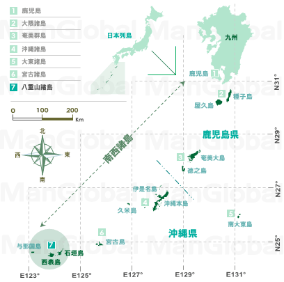 日本全国のマヤプシキ分布図