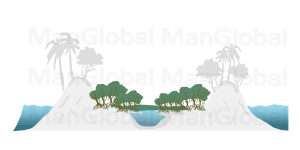 陸封型マングローブ林の地形図