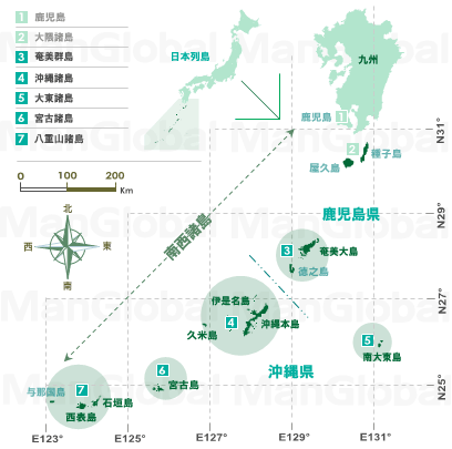 日本のオヒルギ分布地図